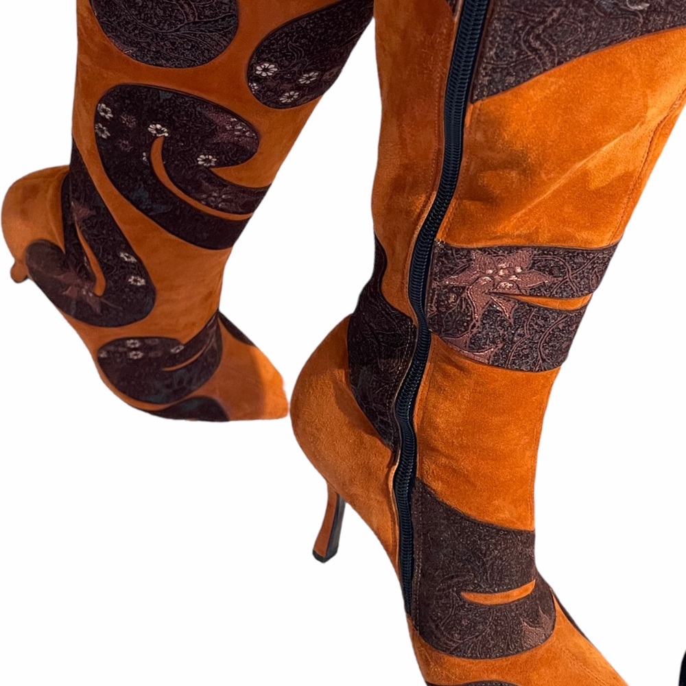 NoraHeron Italian suede custom boots size 38.5